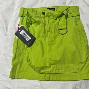 Lime Green PrettyLittleThing Skirt